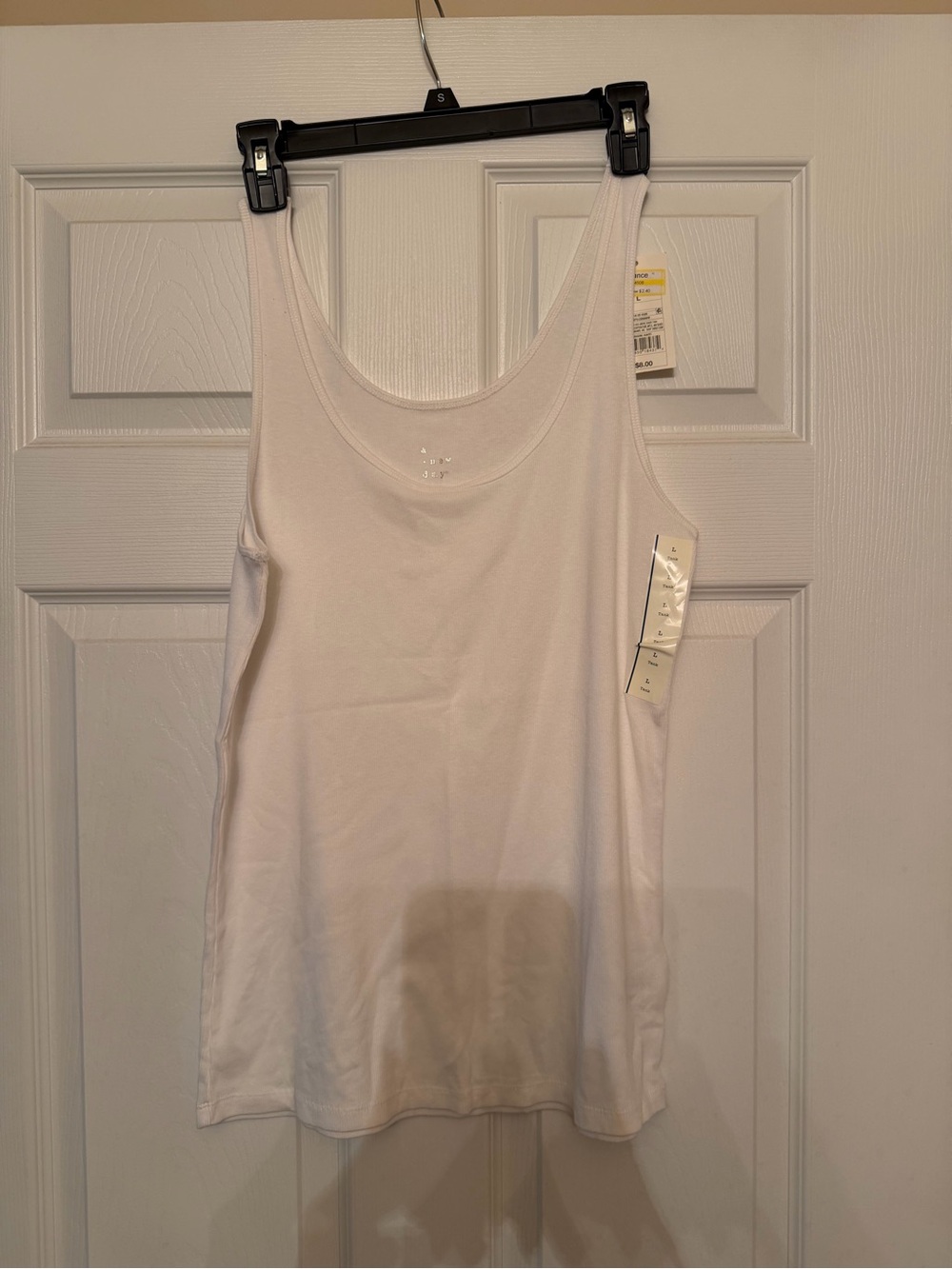 a new day White Ribbed Scoop Tank